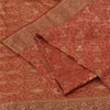 Sanskriti Vintage Red Sarees Pure Silk Zari Hand Woven Brocade Sari 5yd Fabric