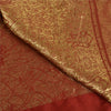 Sanskriti Vintage Red Sarees Pure Silk Zari Hand Woven Brocade Sari 5yd Fabric