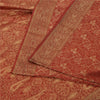 Sanskriti Vintage Red Sarees Pure Silk Zari Hand Woven Brocade Sari 5yd Fabric