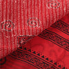 Sanskriti Vintage Red Indian Sari Pure Crepe Silk Handmade Kantha Sarees Fabric