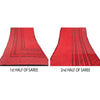 Sanskriti Vintage Red Indian Sari Pure Crepe Silk Handmade Kantha Sarees Fabric