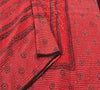 Sanskriti Vintage Red Indian Sari Pure Crepe Silk Handmade Kantha Sarees Fabric