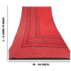 Sanskriti Vintage Red Indian Sari Pure Crepe Silk Handmade Kantha Sarees Fabric