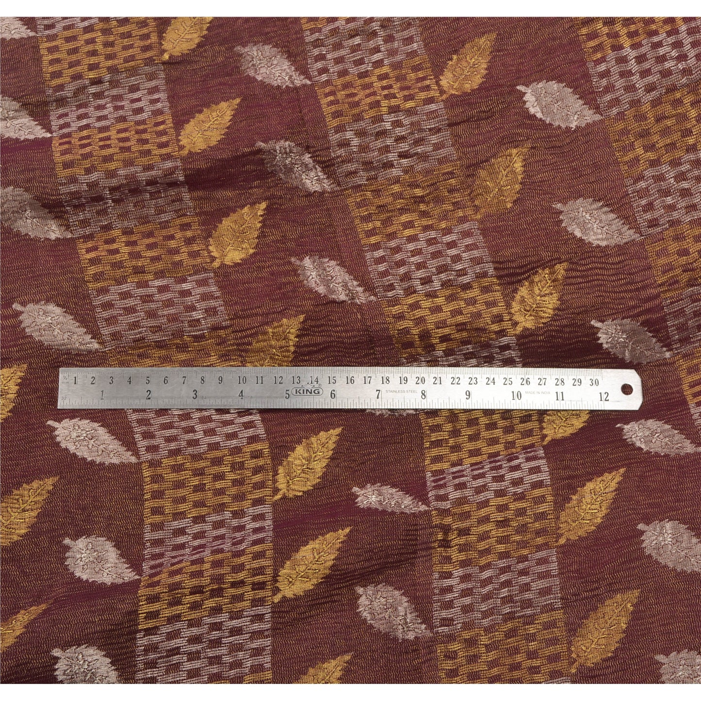 Sanskriti Vintage Brown Indian Sari 100% Pure Silk Woven Sarees 6 Yard Fabric