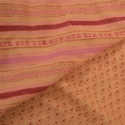 Sanskriti Vintage Brown Sarees Pure Cotton Fabric Block Print Kalamkari Sari