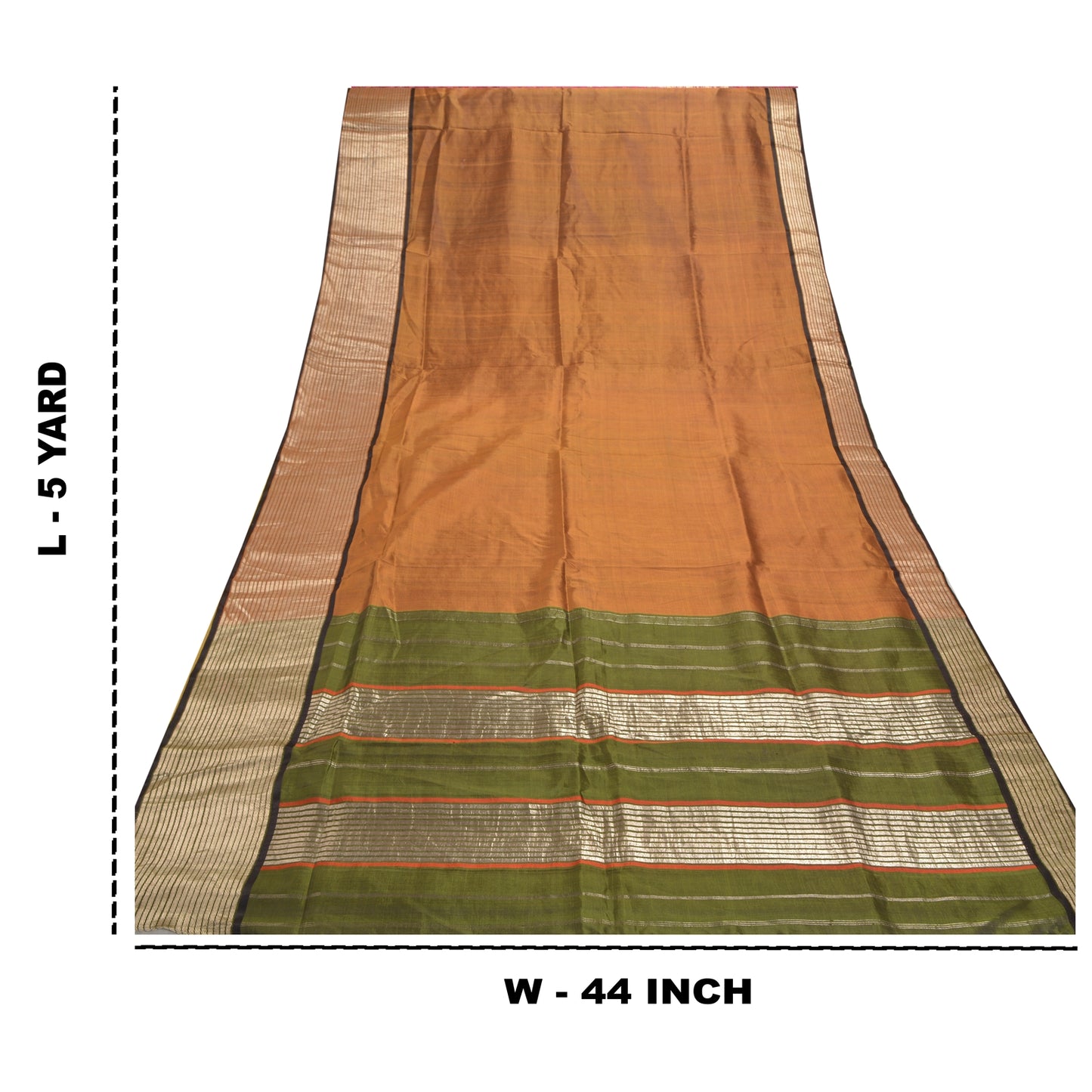 Sanskriti Vintage Heavy Brown Sarees Pure Mysore Silk Hand Woven Sari Fabric