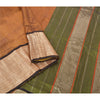 Sanskriti Vintage Heavy Brown Sarees Pure Mysore Silk Hand Woven Sari Fabric