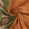 Sanskriti Vintage Heavy Brown Sarees Pure Mysore Silk Hand Woven Sari Fabric