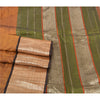 Sanskriti Vintage Heavy Brown Sarees Pure Mysore Silk Hand Woven Sari Fabric