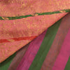 Sanskriti Vintage Pink 100% Pure South Silk Sarees Hand-Woven Sari Zari Fabric