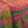 Sanskriti Vintage Pink 100% Pure South Silk Sarees Hand-Woven Sari Zari Fabric