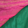 Sanskriti Vintage Green/Pink Sarees Pure South Silk Brocade/Banarasi Sari Fabric