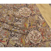Sanskriti Vintage Brown Sarees Art Silk Pattachitra Special Sari 6 Yard Fabric