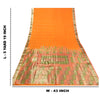 Sanskriti Vintage Saffron Indian Sarees 100% Pure Silk Woven Brocade Sari Sustainable Fabric