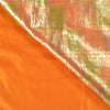 Sanskriti Vintage Saffron Indian Sarees 100% Pure Silk Woven Brocade Sari Sustainable Fabric