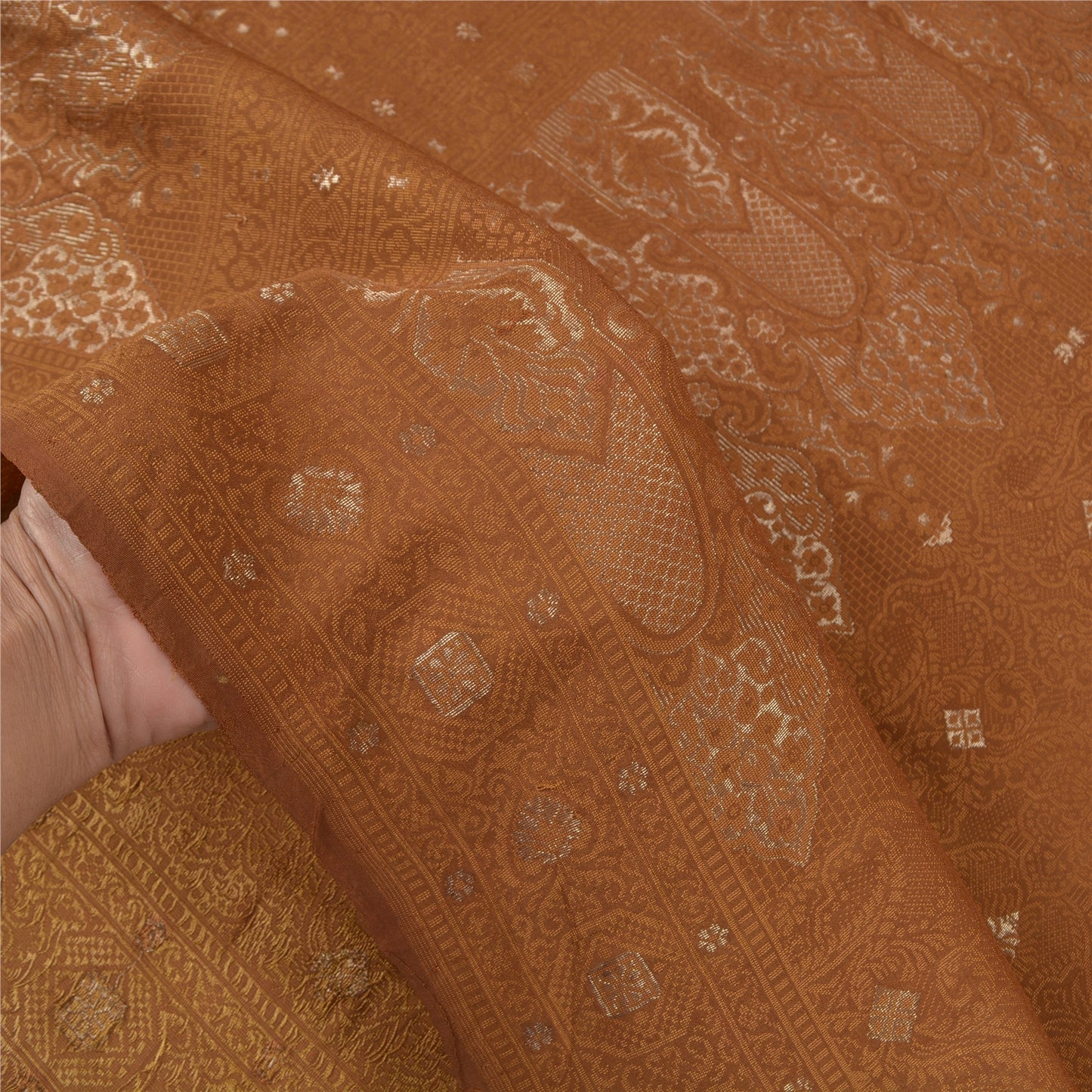 Sanskriti Vintage Heena Green Sarees Pure Silk Woven Brocade Zari Sari Fabric