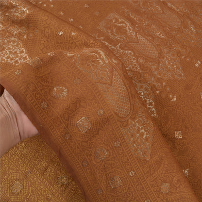 Sanskriti Vintage Heena Green Sarees Pure Silk Woven Brocade Zari Sari Fabric