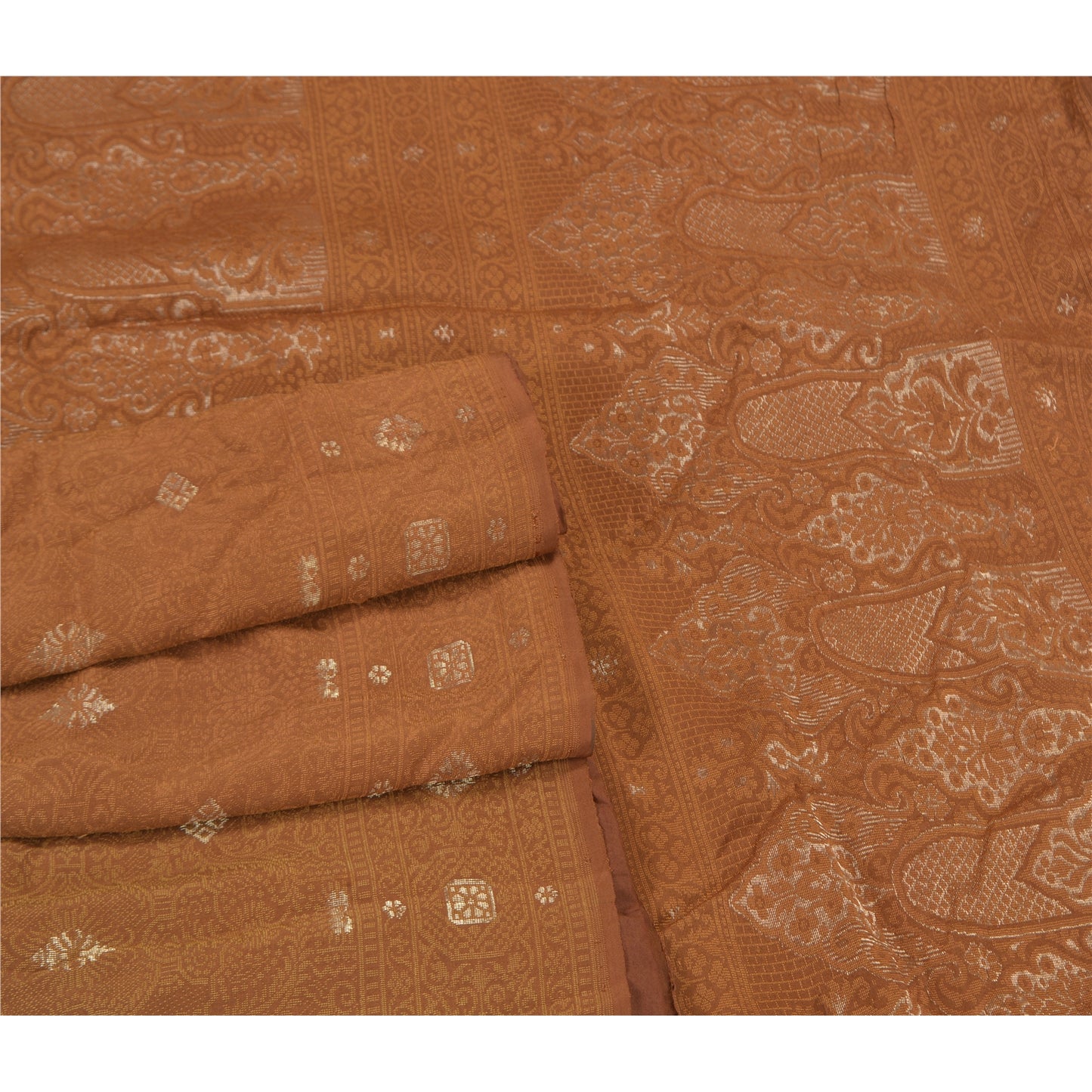 Sanskriti Vintage Heena Green Sarees Pure Silk Woven Brocade Zari Sari Fabric