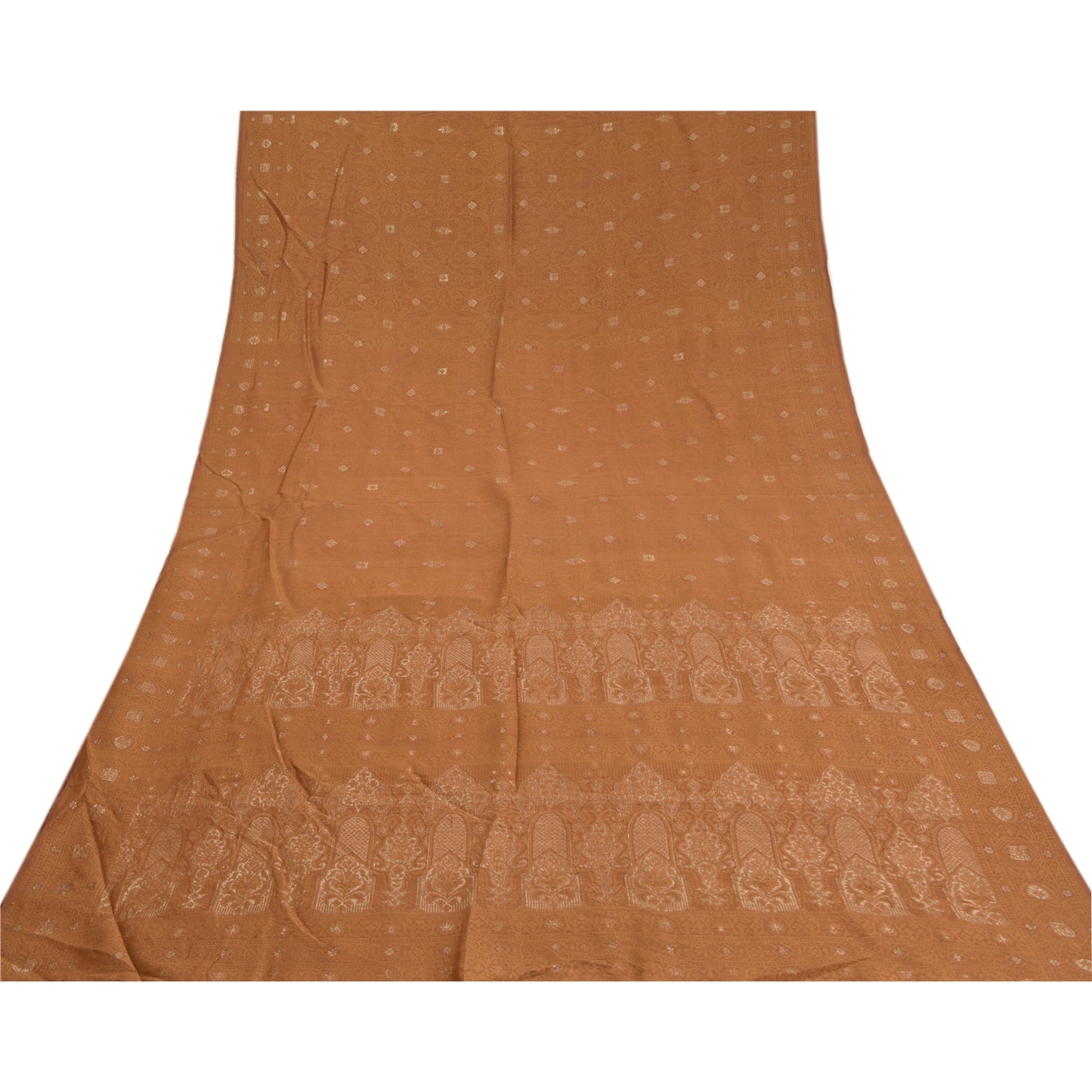 Sanskriti Vintage Heena Green Sarees Pure Silk Woven Brocade Zari Sari Fabric