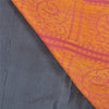 Sanskriti Vintage Greyish Black Indian Sarees Pure Silk Handwoven Sari 6ydFabric