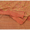 Sanskriti Vintage Beige Sarees Pure Handloom Silk Printed Sari 5yrd Craft Fabric
