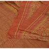 Sanskriti Vintage Beige Sarees Pure Handloom Silk Printed Sari 5yrd Craft Fabric