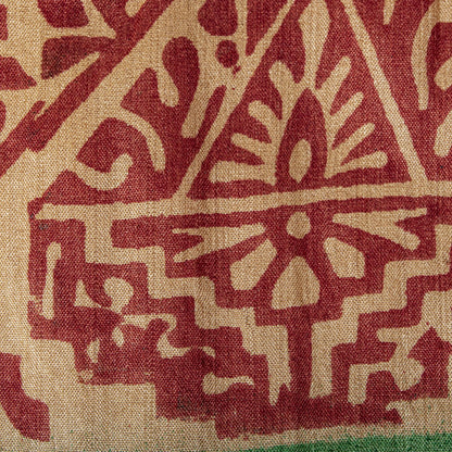 Sanskriti Vintage Beige Pure Silk Heavy Saree Geometric Print Sari 6+Yard Fabric