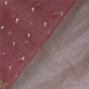 Sanskriti Vintage Pink Sarees Net Mesh Hand Beaded Zardozi Sari 5yd Craft Fabric