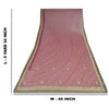 Sanskriti Vintage Pink Sarees Net Mesh Hand Beaded Zardozi Sari 5yd Craft Fabric