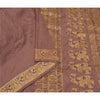 Sanskriti Vintage Indian Brown Sarees 100% Pure Silk Woven Sari 5 Yard Fabric
