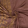 Sanskriti Vintage Indian Brown Sarees 100% Pure Silk Woven Sari 5 Yard Fabric