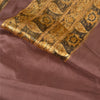Sanskriti Vintage Indian Brown Sarees 100% Pure Silk Woven Sari 5 Yard Fabric
