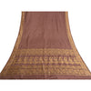 Sanskriti Vintage Indian Brown Sarees 100% Pure Silk Woven Sari 5 Yard Fabric