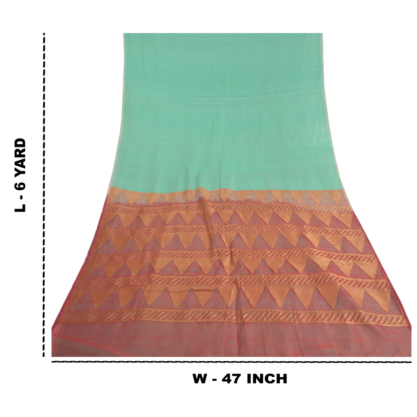 Sanskriti Vintage Sea Green Heavy Indian Sarees Pure Silk Woven Sari Fabric