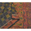 Sanskriti Vintage Black Heavy Indian Sarees Pure Silk Printed Woven Sari Fabric