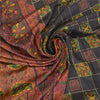 Sanskriti Vintage Black Heavy Indian Sarees Pure Silk Printed Woven Sari Fabric