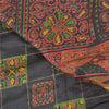 Sanskriti Vintage Black Heavy Indian Sarees Pure Silk Printed Woven Sari Fabric