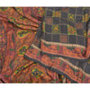 Sanskriti Vintage Black Heavy Indian Sarees Pure Silk Printed Woven Sari Fabric