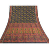 Sanskriti Vintage Black Heavy Indian Sarees Pure Silk Printed Woven Sari Fabric