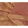 Sanskriti Vintage Pink Indian Sarees Pure Cotton Woven Work Sari Craft Fabric