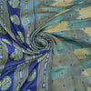 Sanskriti Vintage Indian Sarees 100% Pure Silk Woven Sari 5 Yard Fabric
