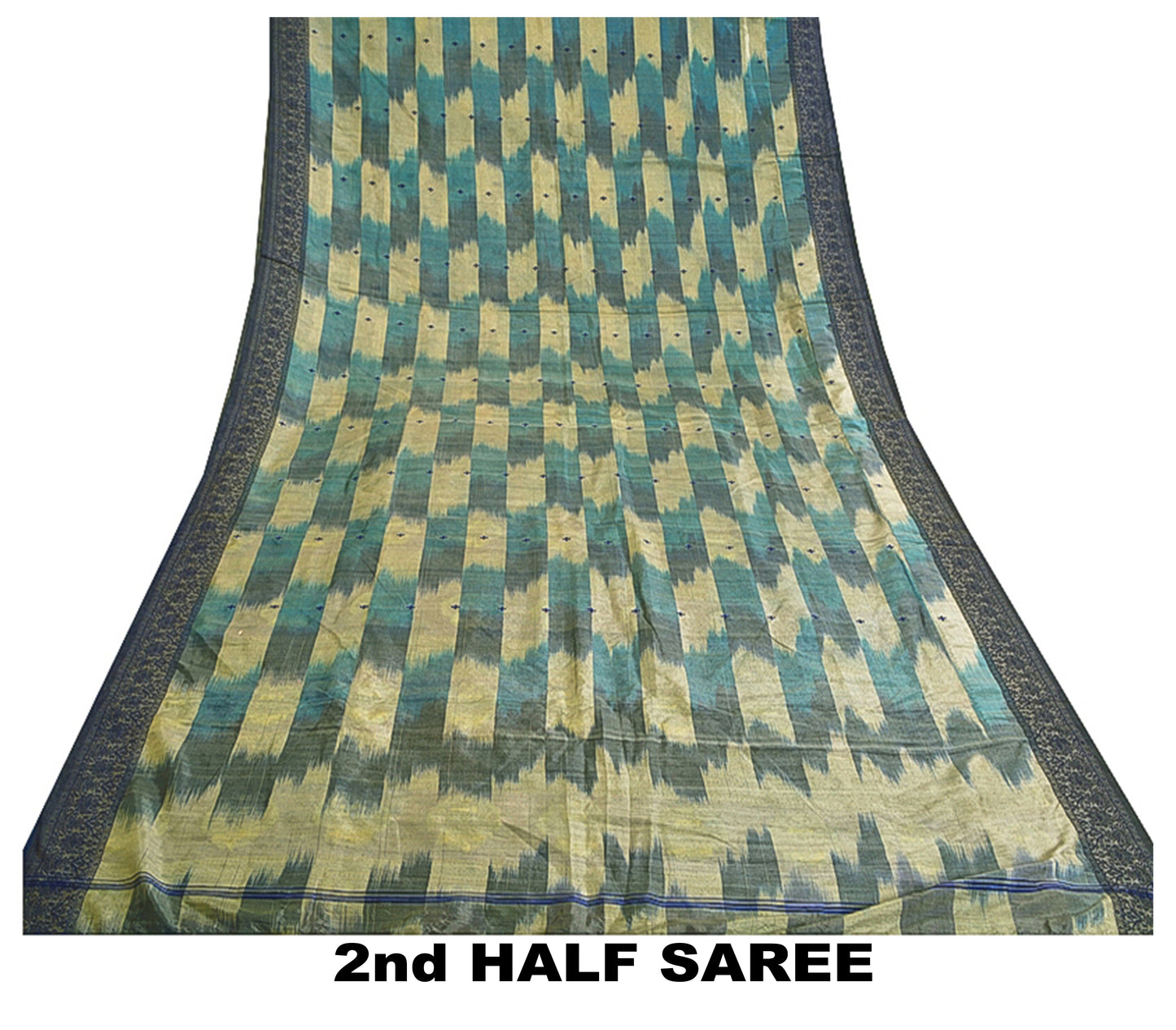 Sanskriti Vintage Indian Sarees 100% Pure Silk Woven Sari 5 Yard Fabric