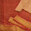 Sanskriti Vintage Dark Red Sarees Blend Silk Woven Bandhani Print Sari Fabric