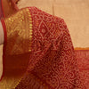 Sanskriti Vintage Dark Red Sarees Blend Silk Woven Bandhani Print Sari Fabric