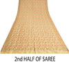 Sanskriti Vintage Fawn Craft Supplies Indian Sarees Pure Silk Woven Sari Fabric