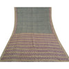 Sanskriti Vintage Grey Indian Sarees 100% Pure Silk Printed Premium Sari Fabric