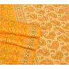 Sanskriti Vintage Yellow Indian Sarees 100% Pure Silk Woven Unique Sari Fabric
