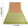 Sanskriti Vintage Green Indian Sarees Satin Woven Party Sari 5 Yard Fabric