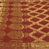 Sanskriti Vintage Dark Red Sarees Blend Georgette Brocade Bandhani Sari Fabric