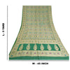 Sanskriti Vintage Green Indian Sarees Hand Woven 100% Pure Silk Sari 5yd Fabric